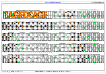 CAGED octaves C major scale 3nps box shapes : fretboard intervals